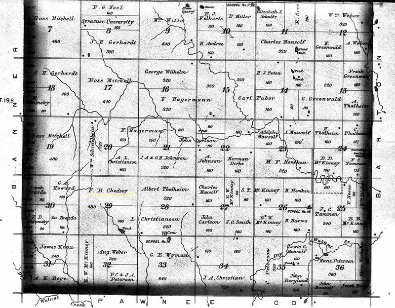 Rush, Kansas 1901 Map